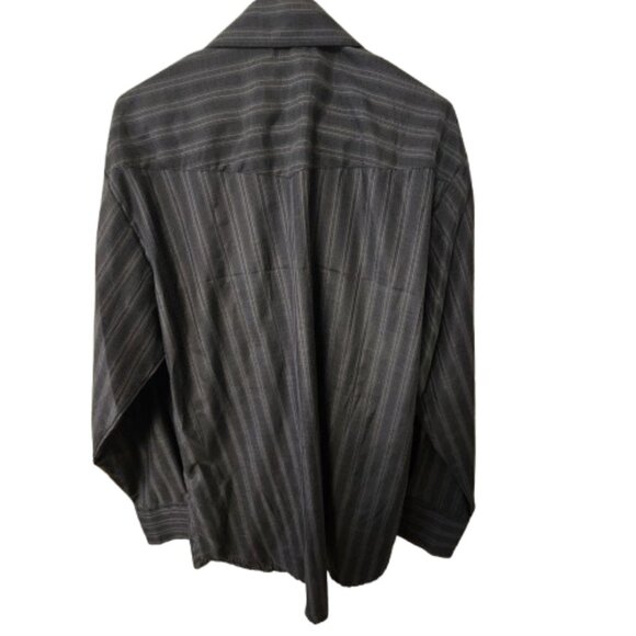 Roper Men’s XL Western Snap Shirt Black Gray Stripe - Picture 3 of 7